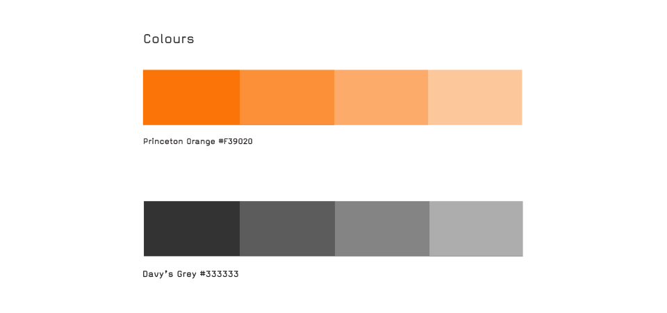 Identité graphique 6 Palette de couleurs utilisée pour l'identité graphique