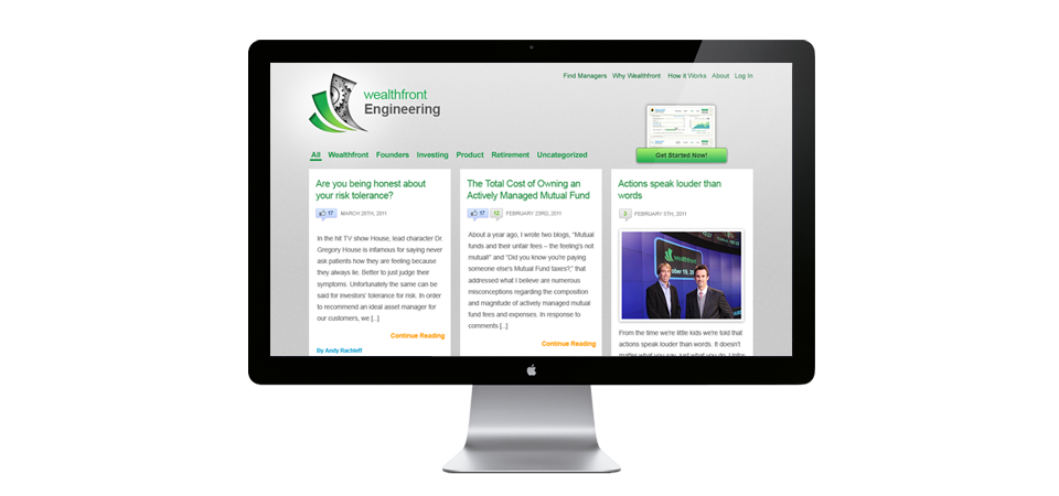 Logo & Blog 5 Blog wealthfront sur d'ordinateur