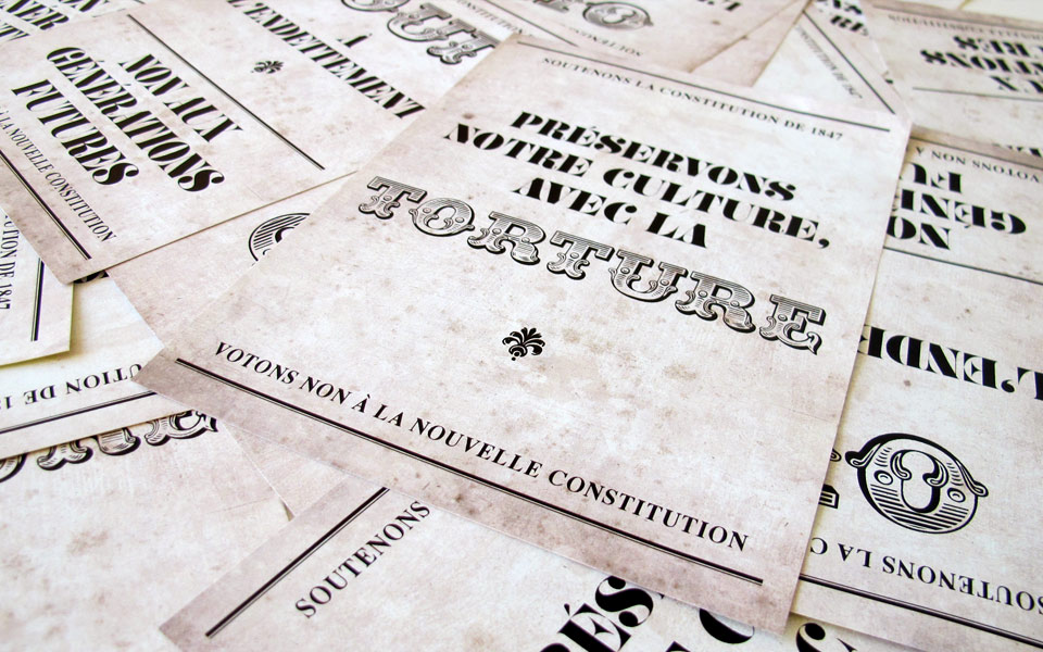 Guérilla marketing - Constitution genevoise 13 flyers de l'évènement
