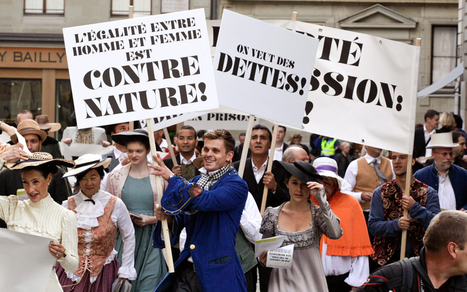 Guérilla marketing - Constitution genevoise 8 La manifestation