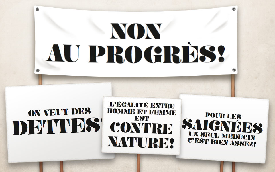 Guérilla marketing - Constitution genevoise 11 Les bannières utilisées