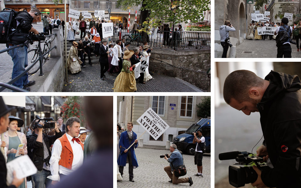 Guérilla marketing - Constitution genevoise 14 Photo du tournage de l'évènement