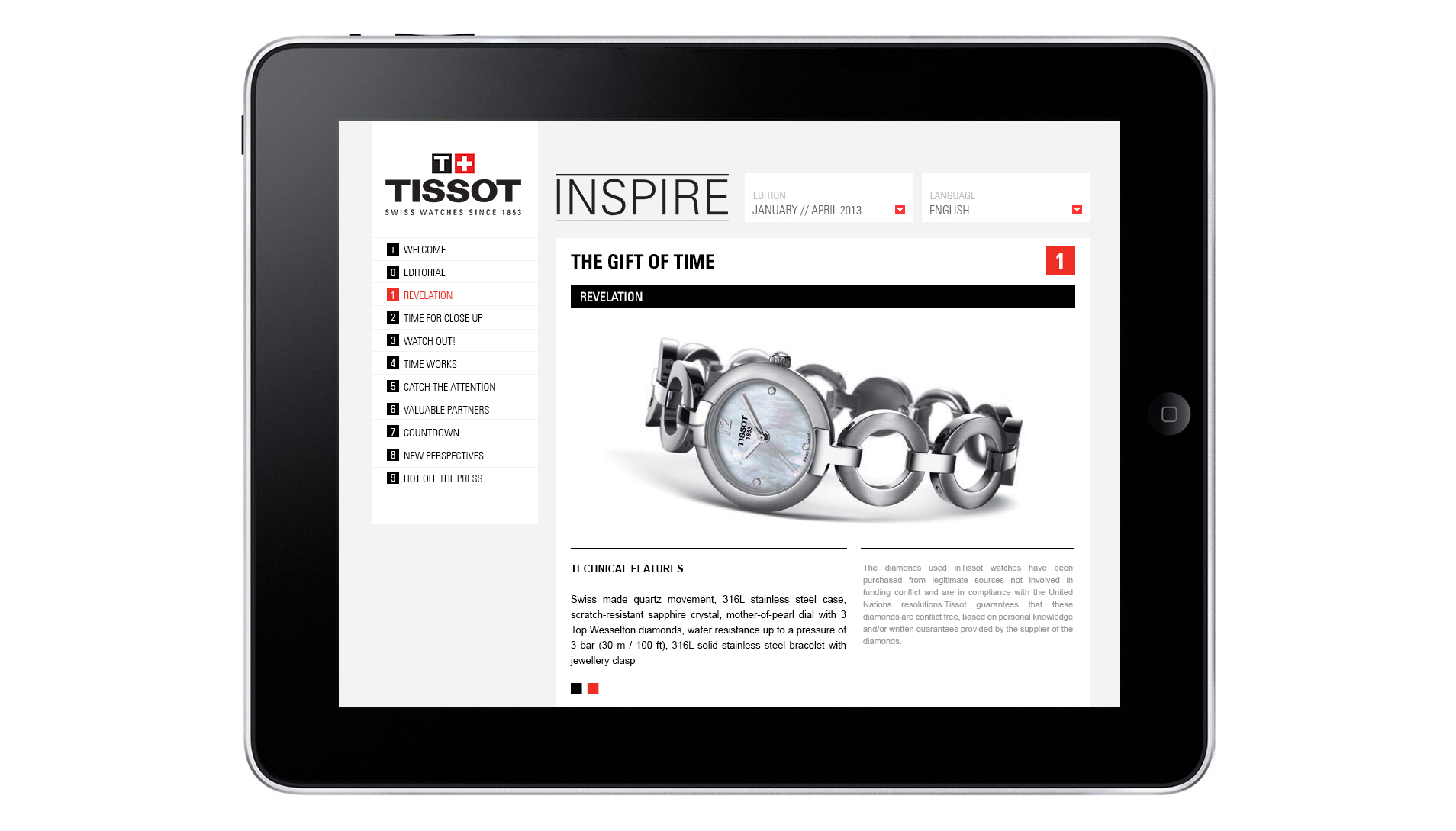 Visuel du magazine en ligne sur tablette