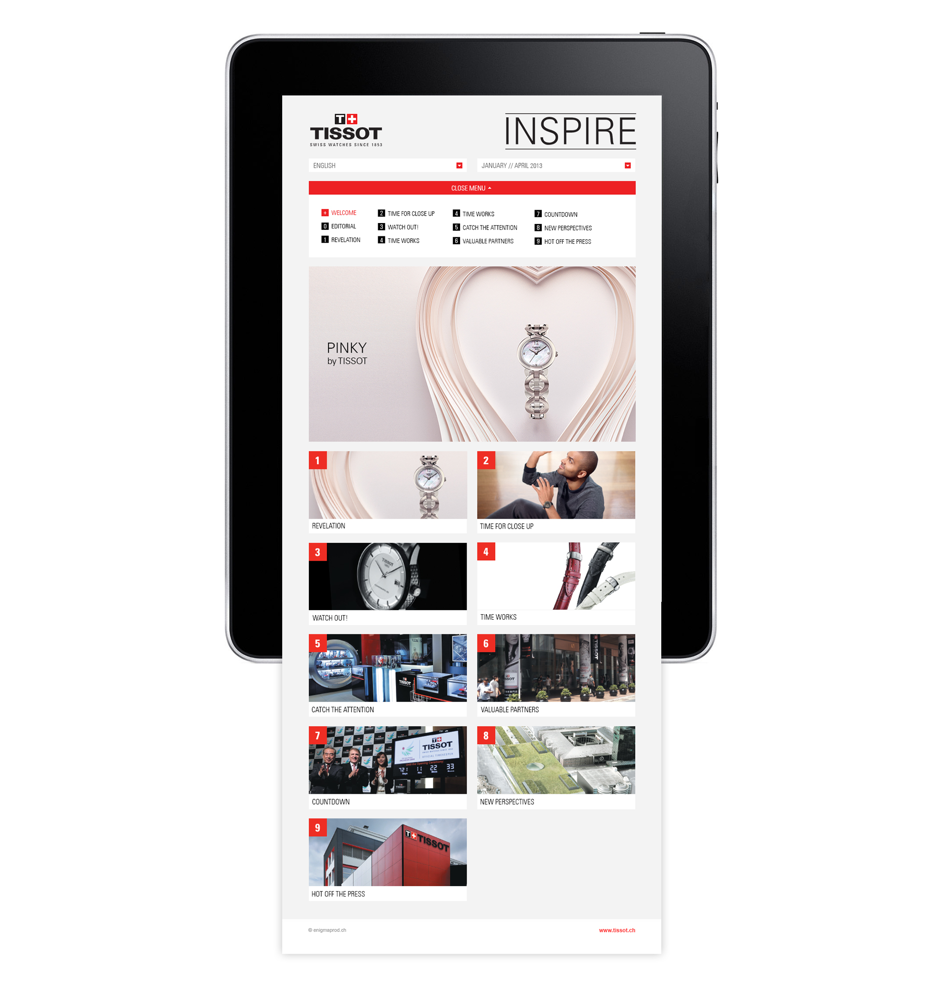 visuel du magazine en ligne sur tablette