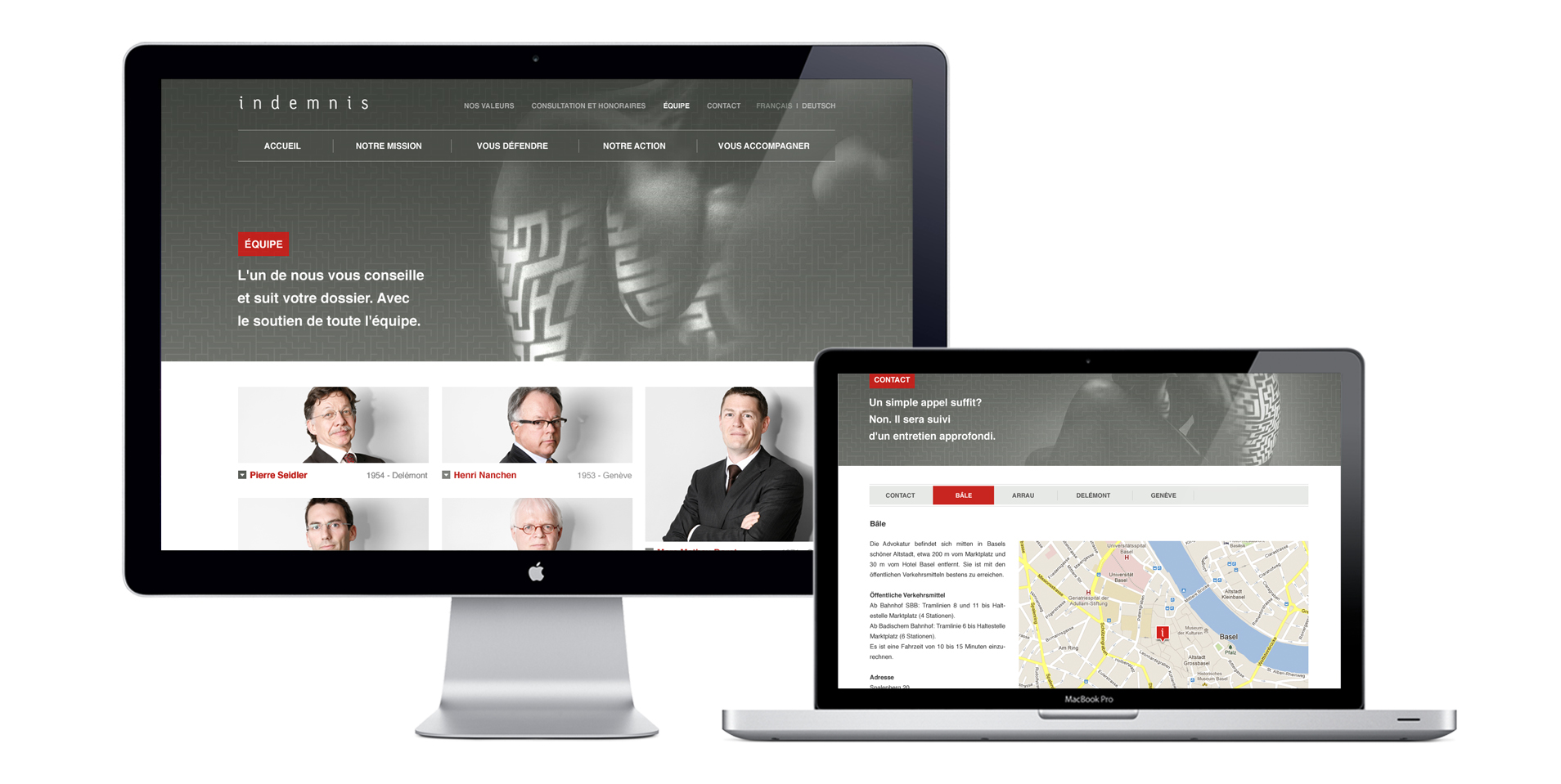 Présence en ligne 4 Visuel du site internet sur ordinateur et ordinateur portable