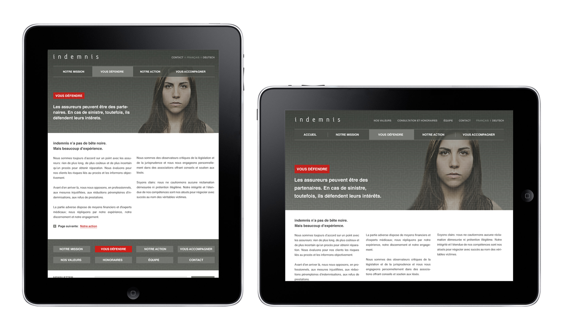Présence en ligne 5 Visuel du site internet sur tablette