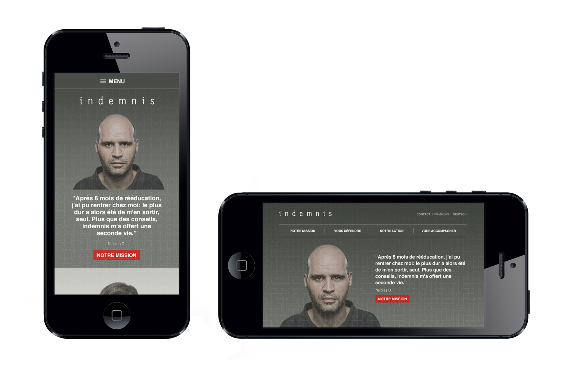 Présence en ligne 6 Visuel du site internet sur smartphone