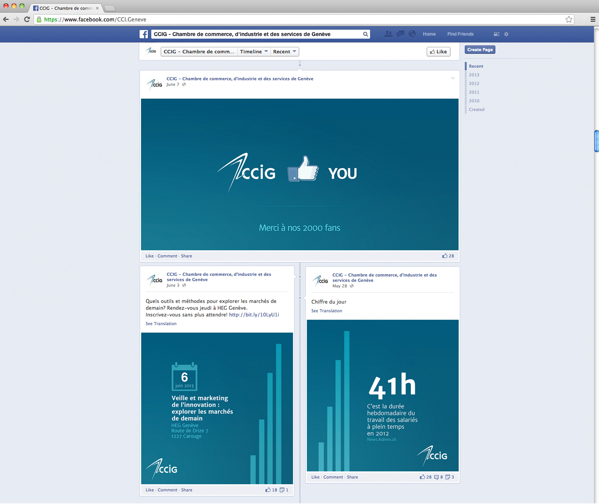 Visuel des images sur Facebook