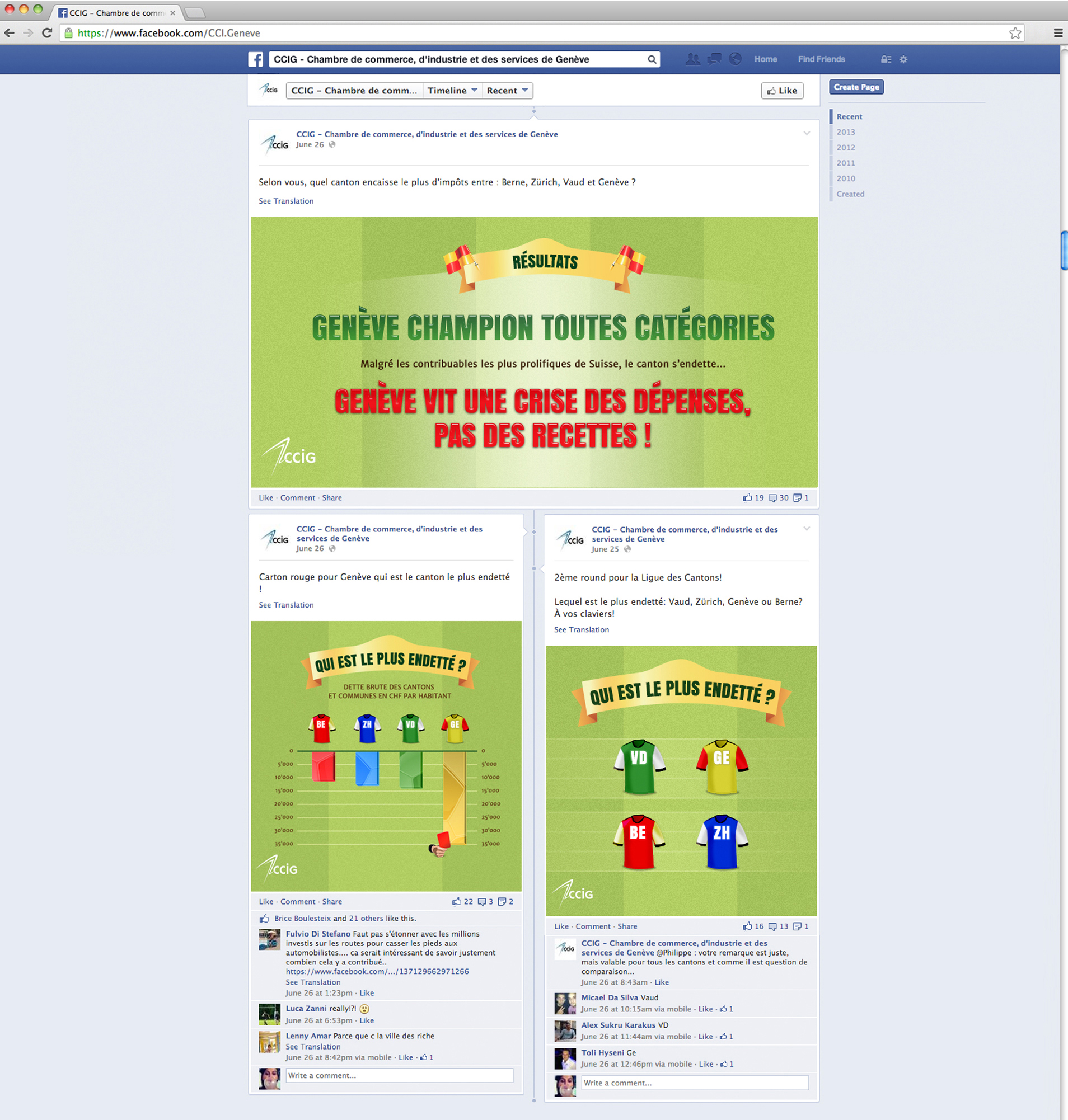 Visuel de la Ligue des Cantons sur Facebook