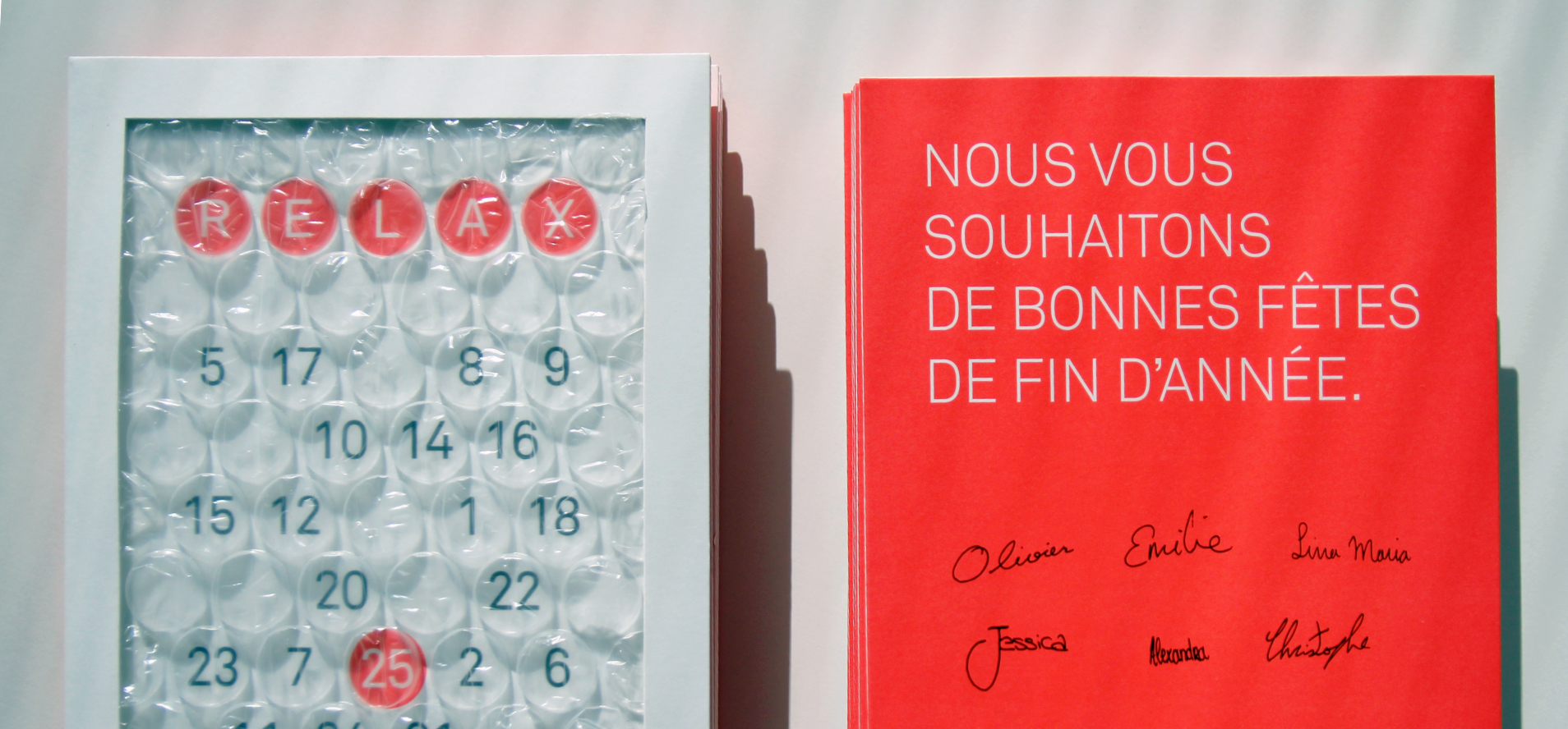 Zoom sur le recto-verso du cadeau de fin d'année