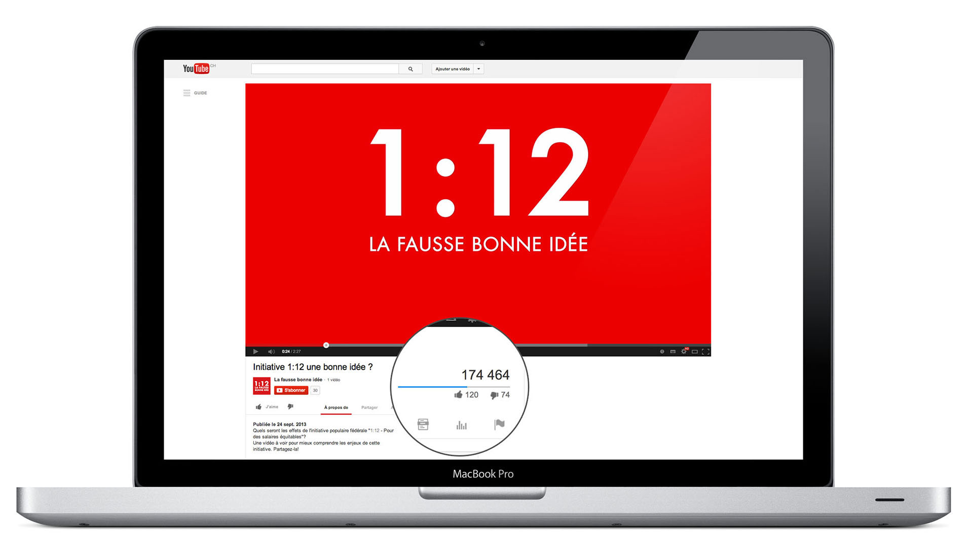 Nombre de vues du court métrage sur youtube