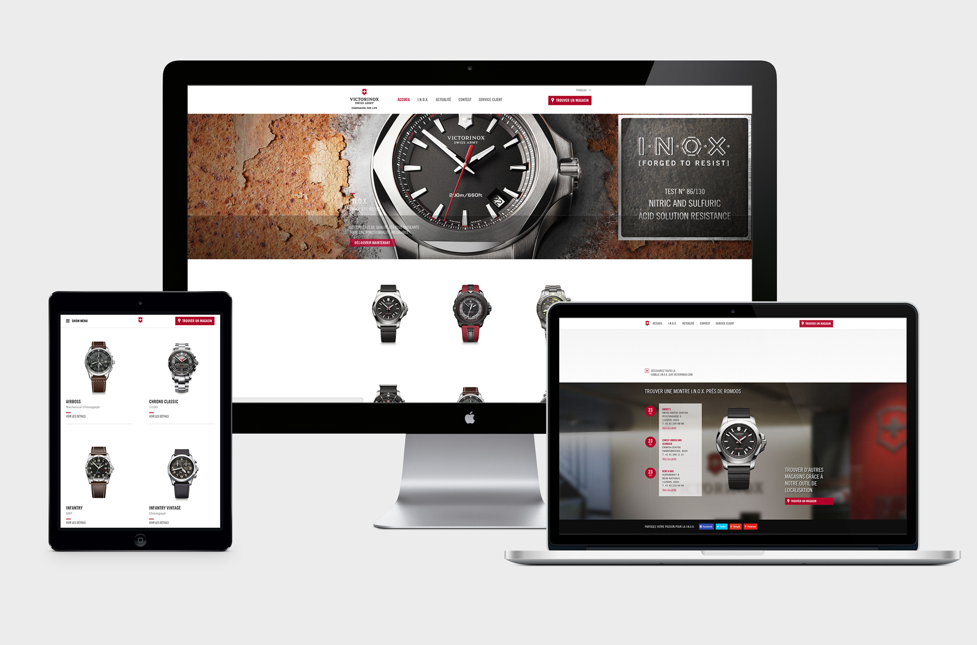 Campagne Experience I.N.O.X. 1 Visuel du site internet INOX Experience en responsive