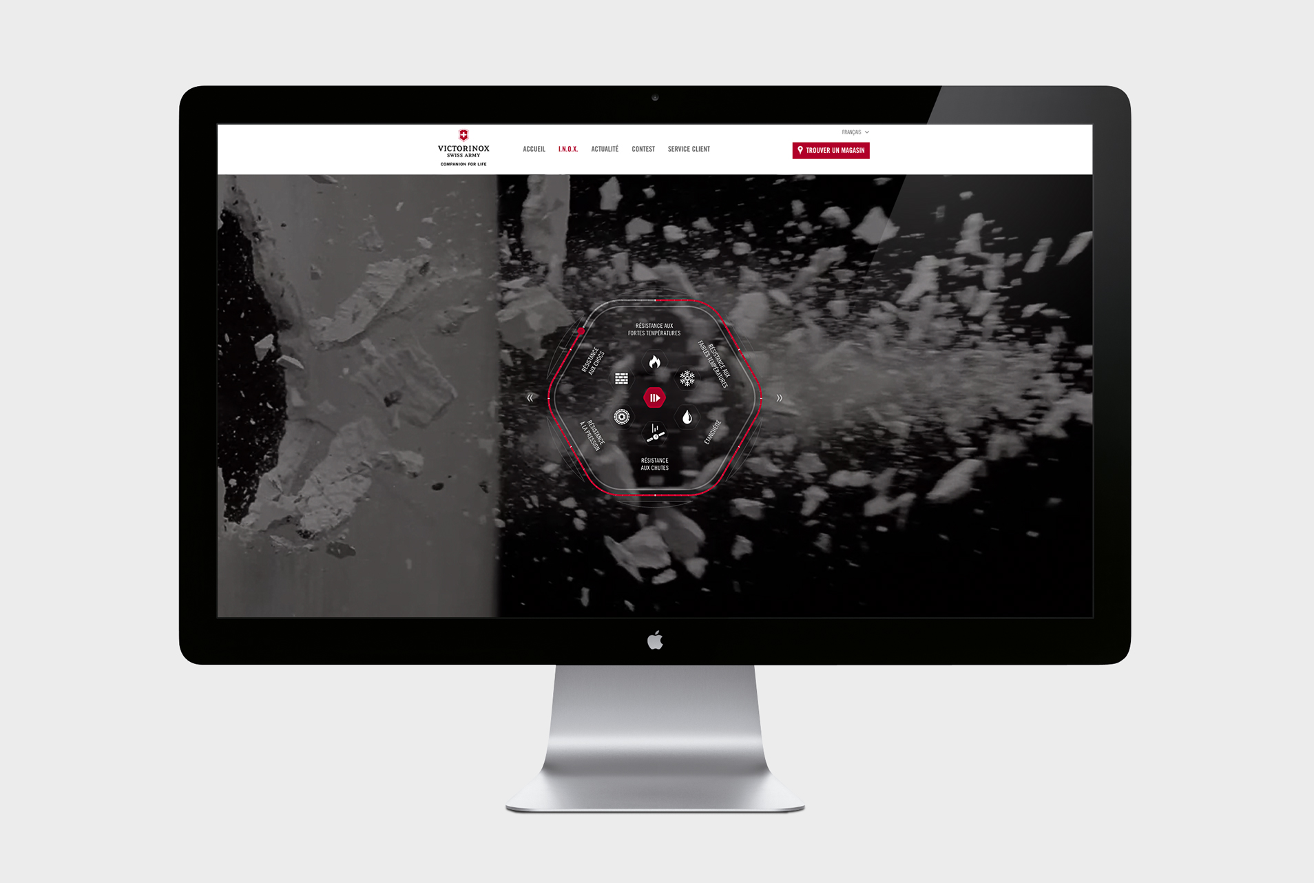 Campagne Experience I.N.O.X. 2 Visuel du UX du site internet