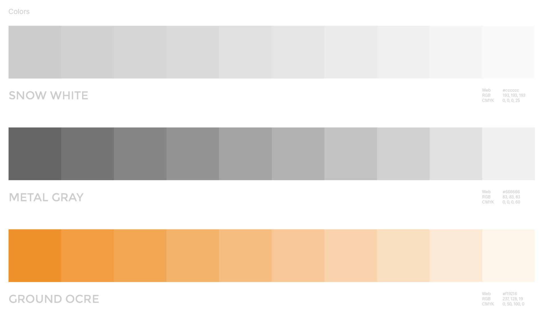Transversal branding 7 Palette de couleurs utilisée