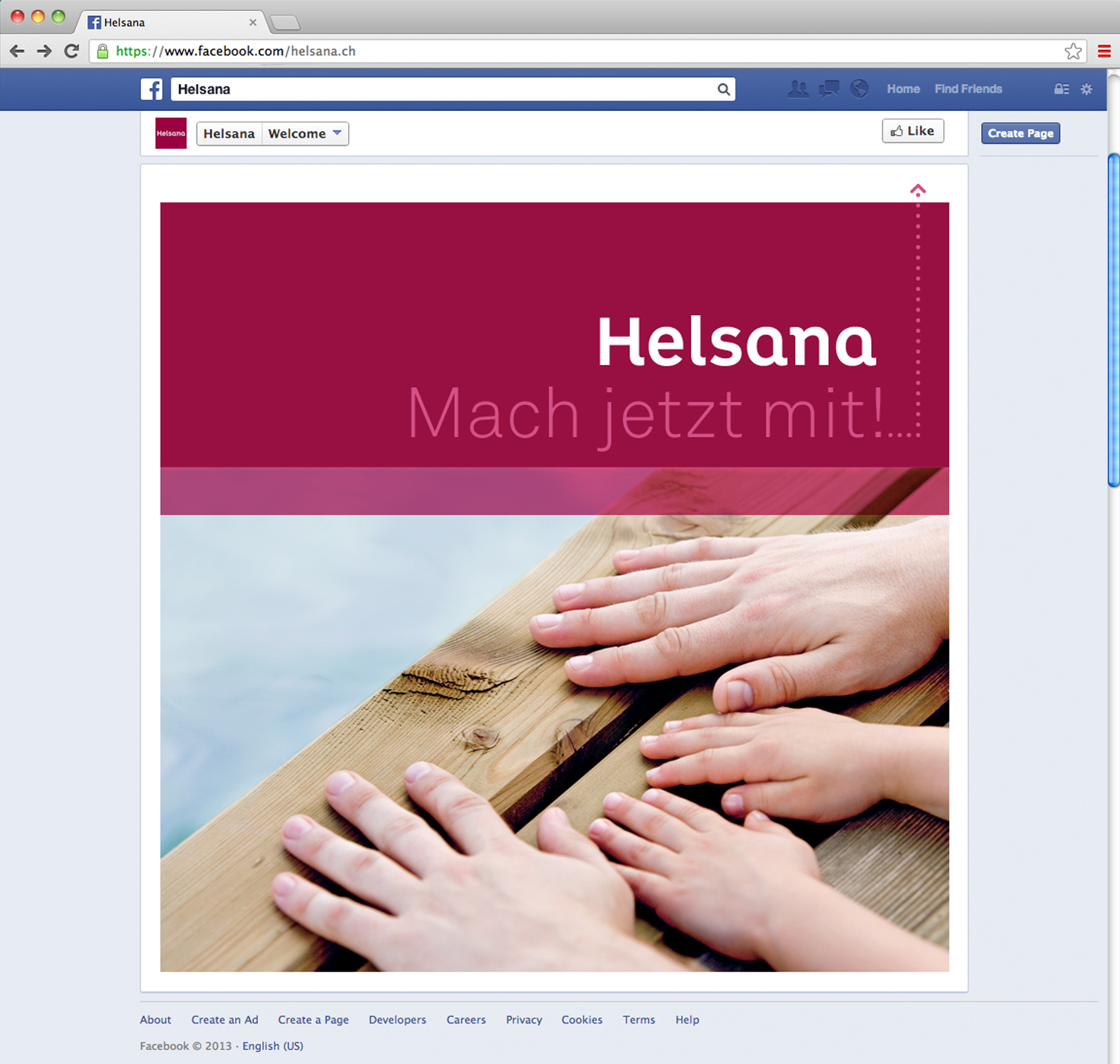 Home de Helsana sur Facebook