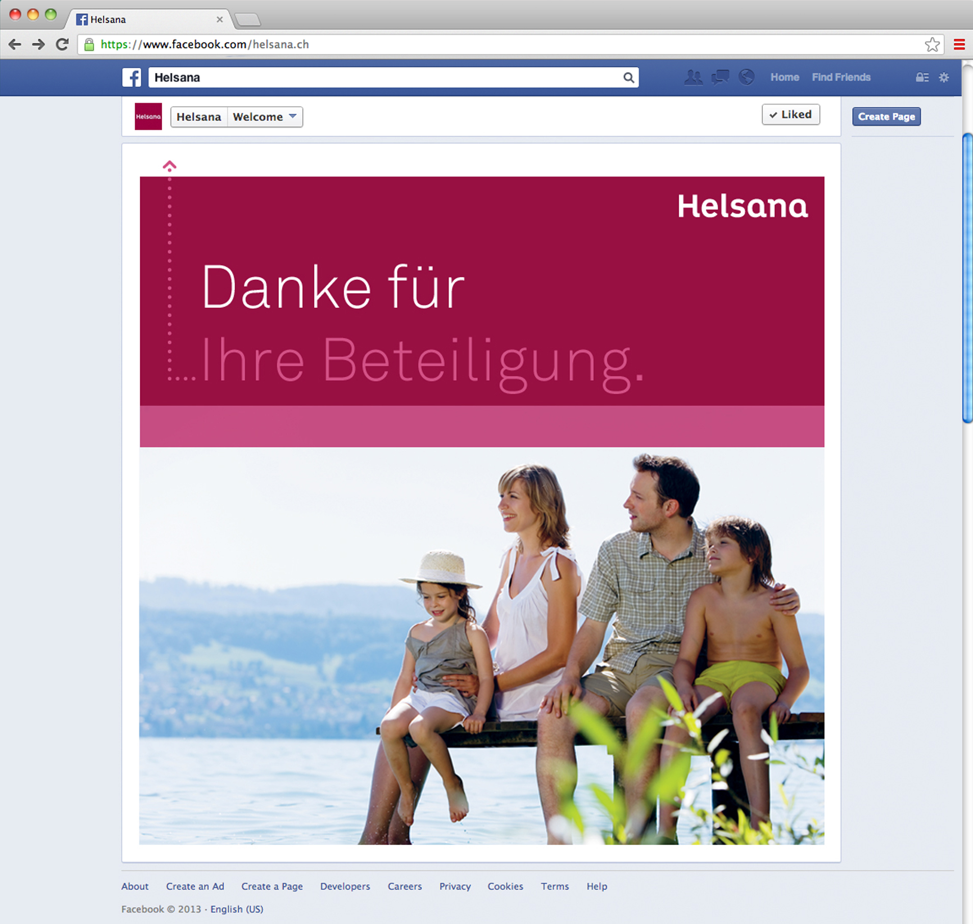 Home de Helsana sur Facebook