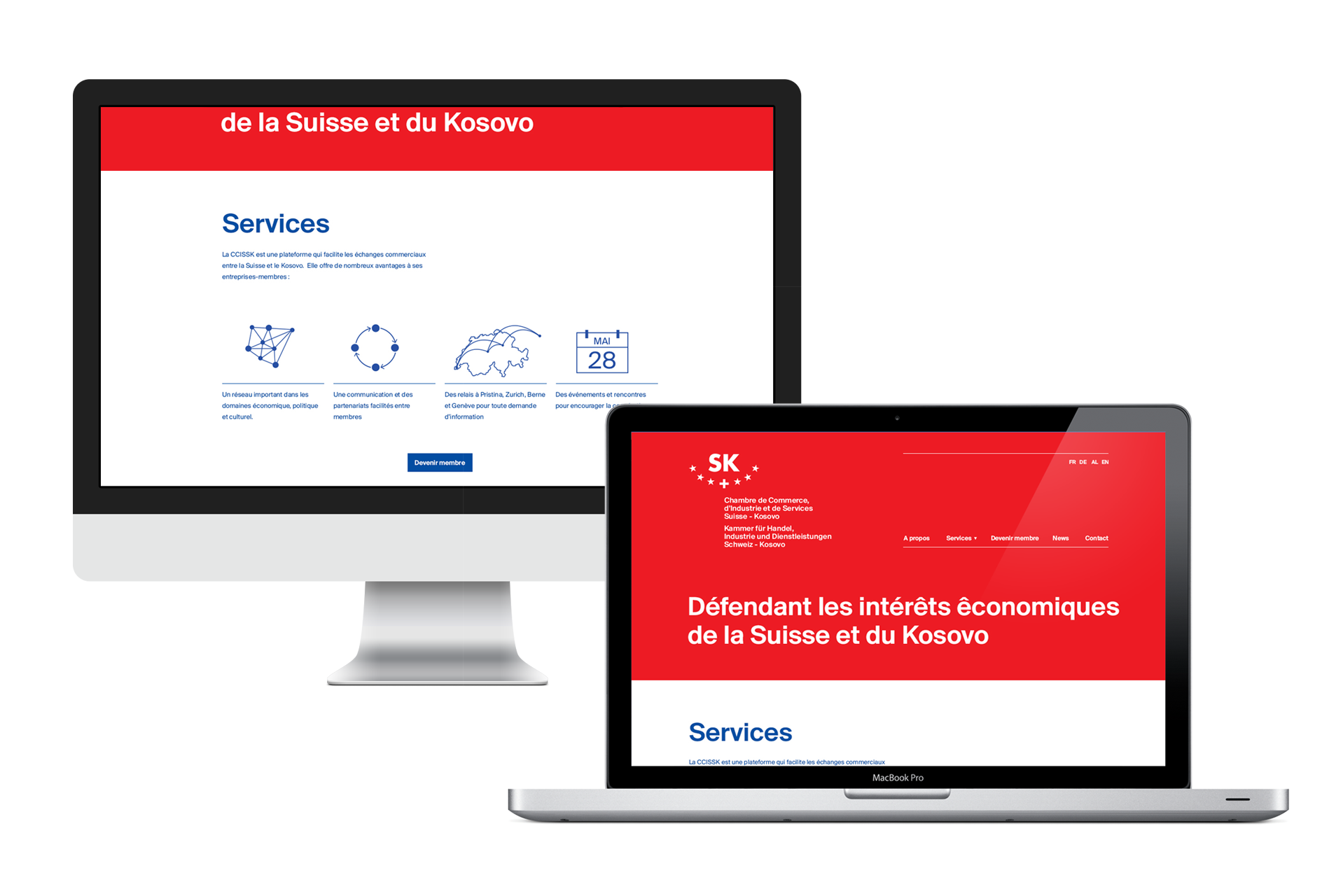 Visuel du site internet sur ordinateur et ordinateur portable