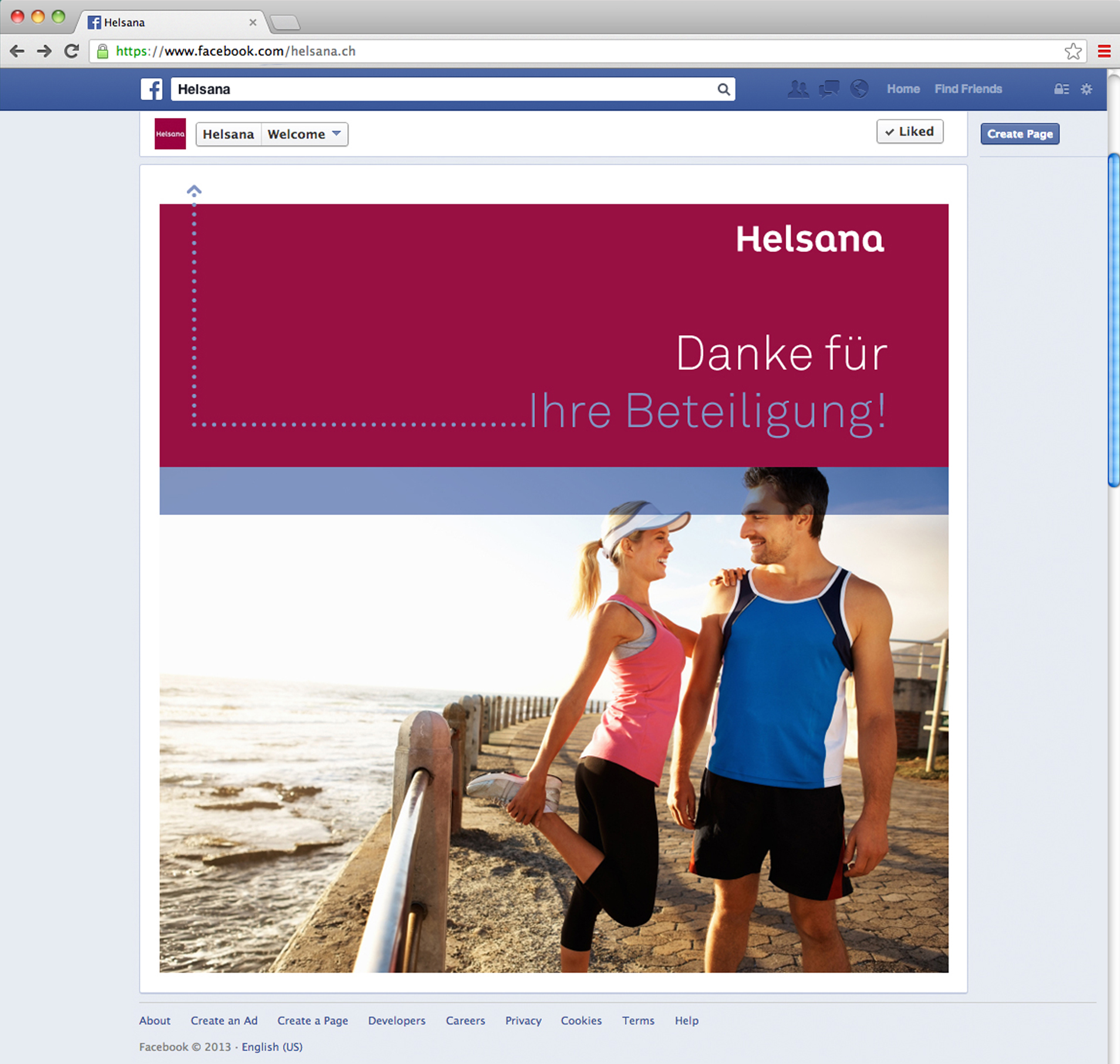 Home de Helsana sur Facebook