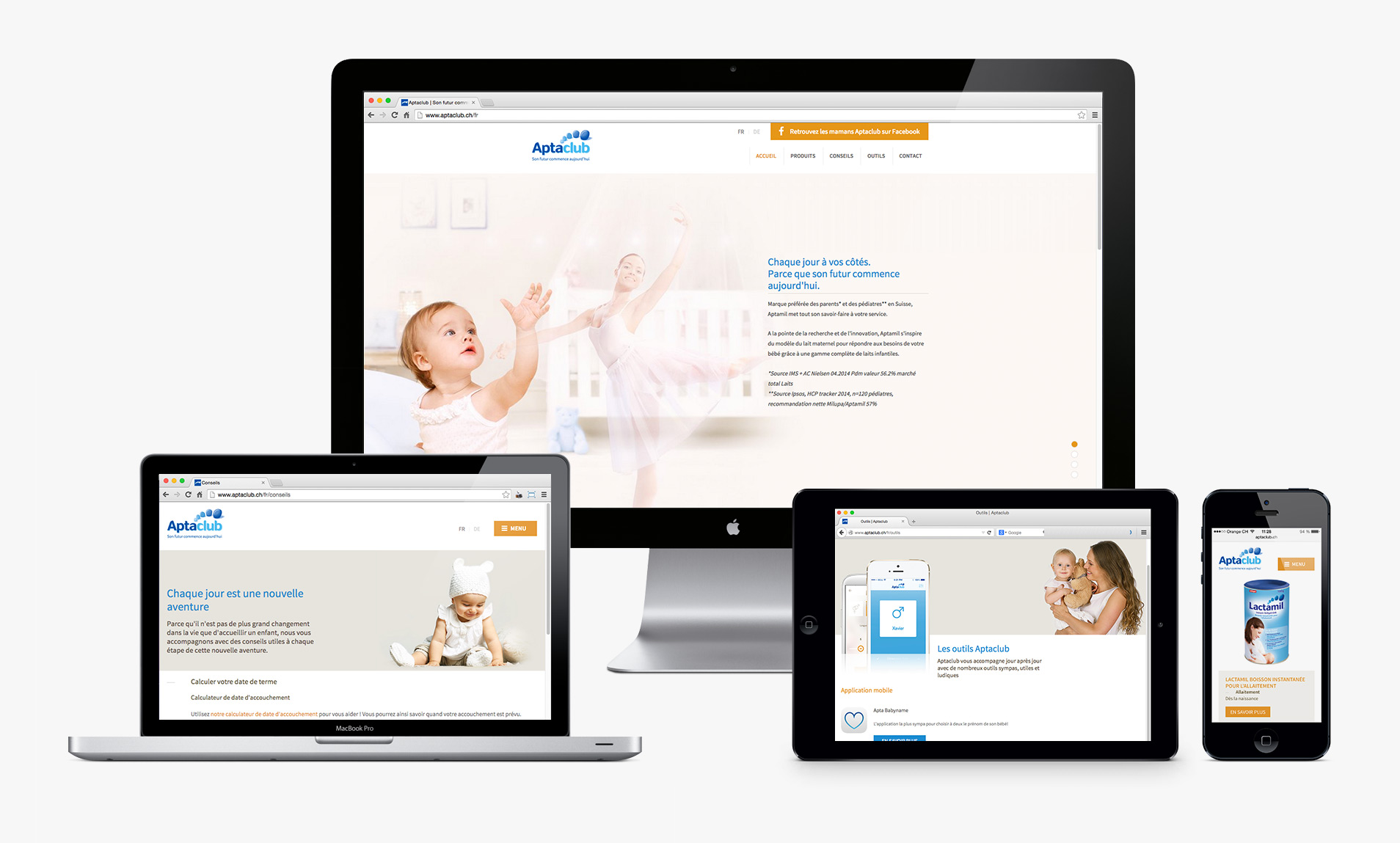 Site internet Aptaclub en responsive