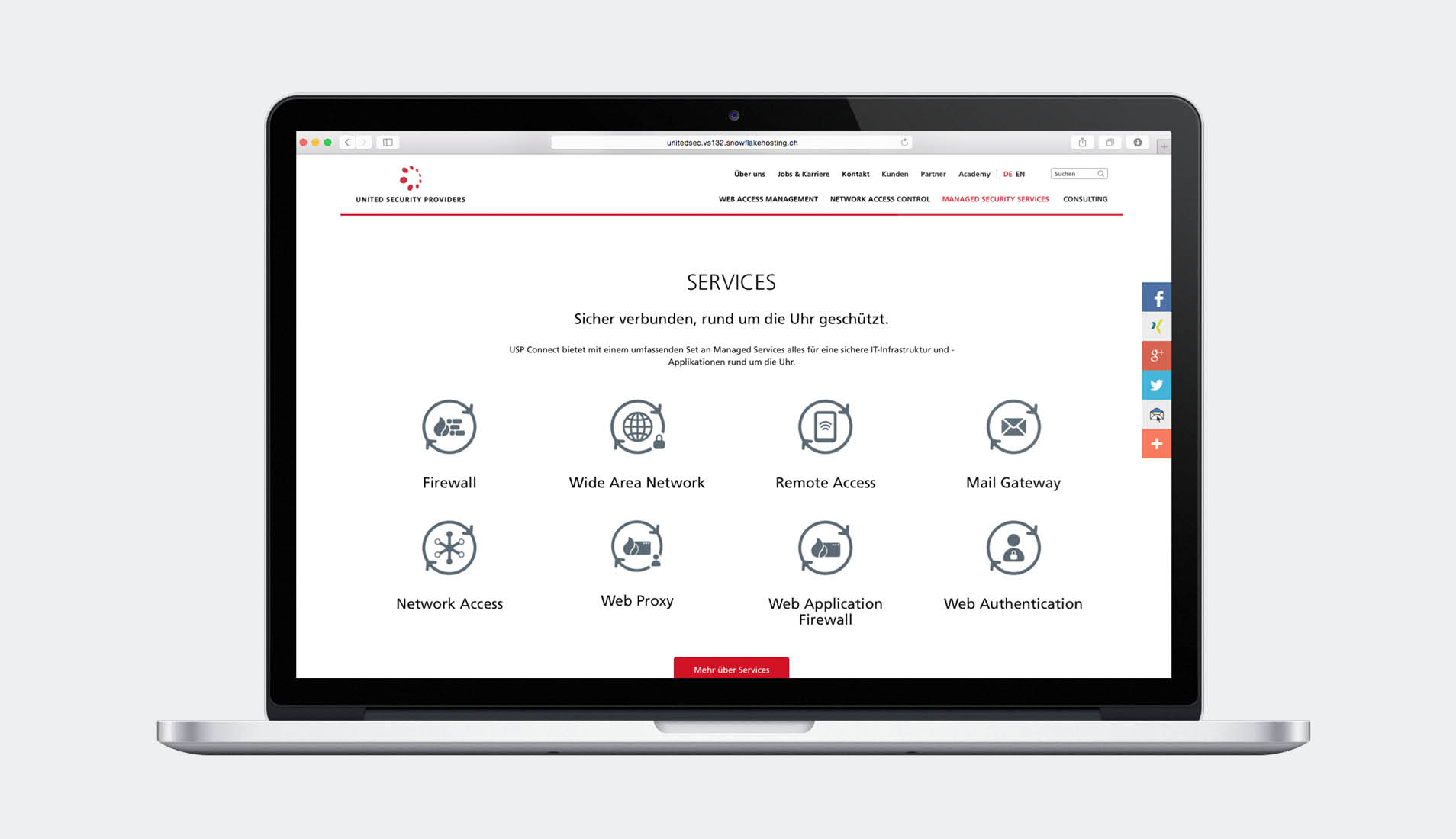 Nouvelles icônes sur le site web de United Security Providers