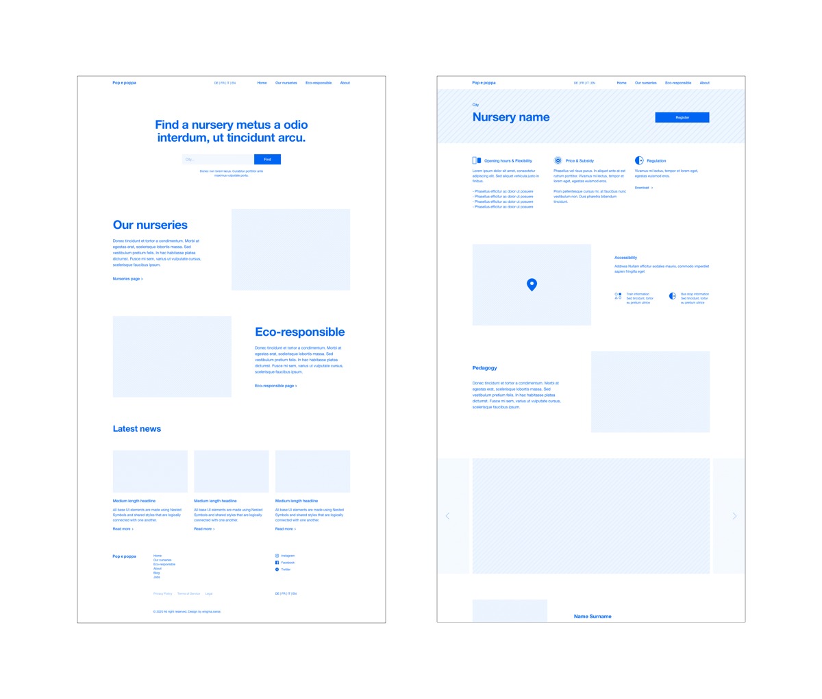 Nouveau site web pour un accès à une place en crèche facilité 3 popepoppa-wireframes-enigma