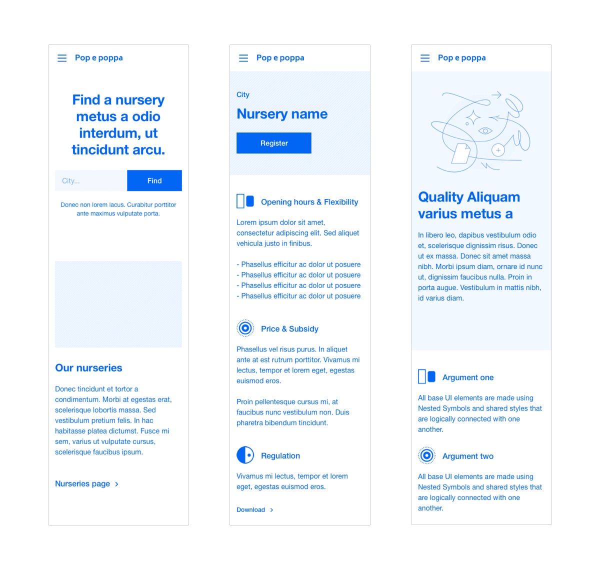 Nouveau site web pour un accès à une place en crèche facilité 4 popepoppa-wireframes-enigma