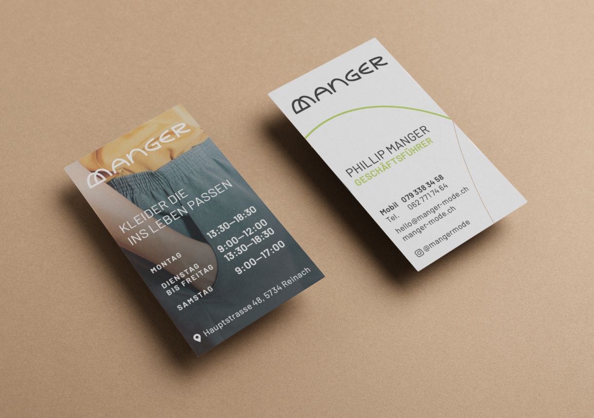 Un branding customer & digital-friendly pour une boutique éco-chic 4 two vertical witbusiness cards mockup floating over a solid surface 21949